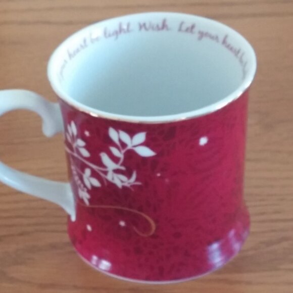 Starbucks Rosanna Red Tree Birds Wish Let Your Heart Be Light Coffee Mug Cup - Picture 2 of 8